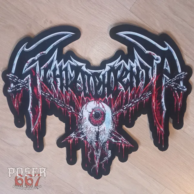 poser667-schizophrenia-logo-backpatch-30cm-gewebt image 1