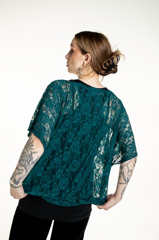 black-premium-top-schwarz-gr-ne-spitze-t-shirt-4xl image 7