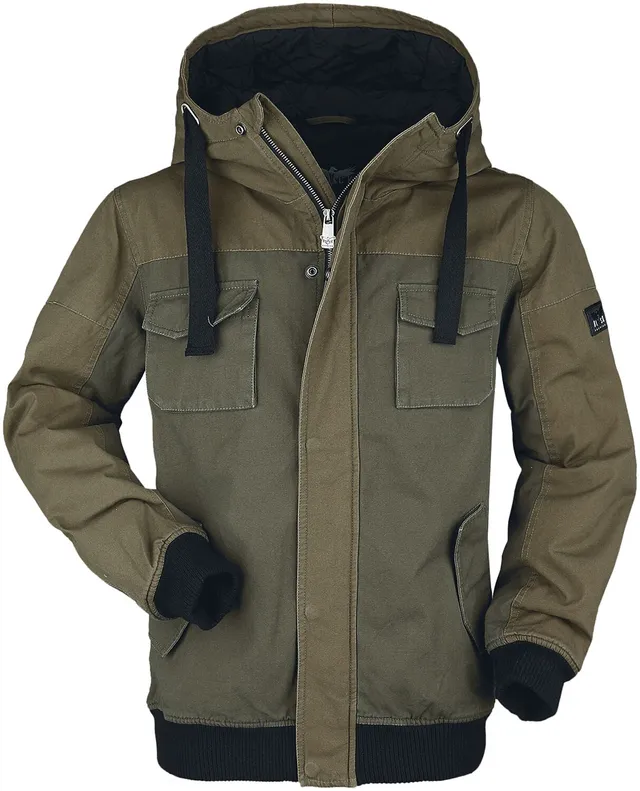 black-premium-by-emp-winterjacke-oliv-herren-xxl-mit-steppfutter image 1