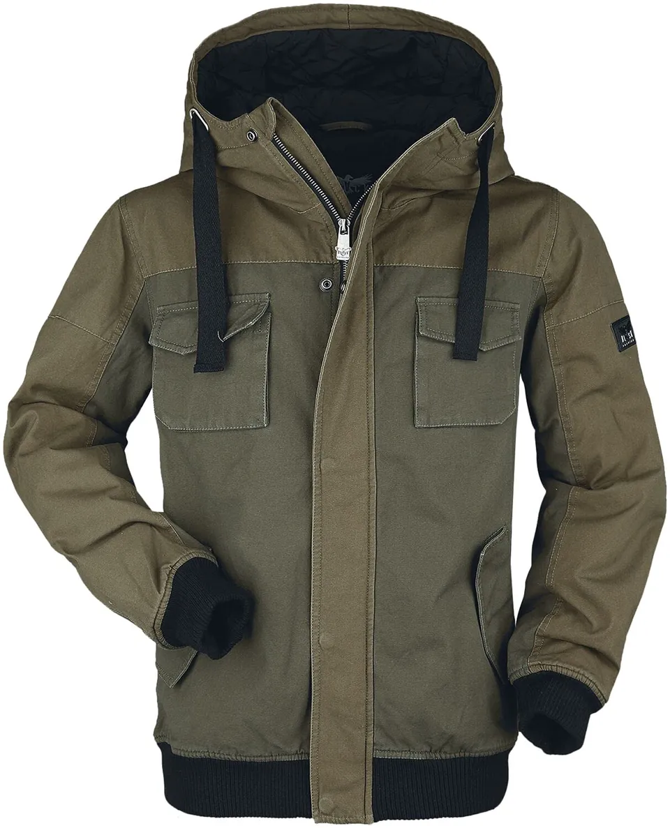 black-premium-by-emp-winterjacke-oliv-herren-xxl-mit-steppfutter image 1