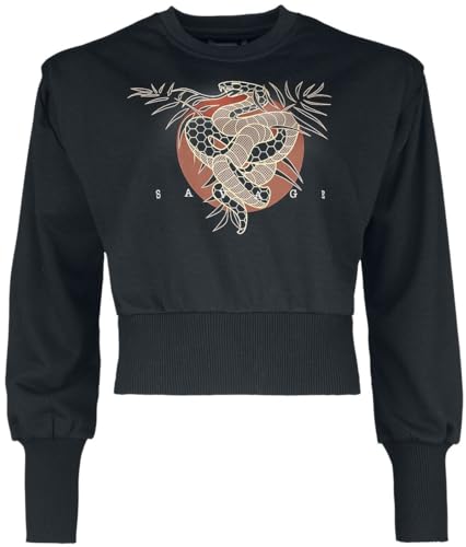 red-by-emp-sweatshirt-damen-schwarz-kurz-schlangenprint image 6