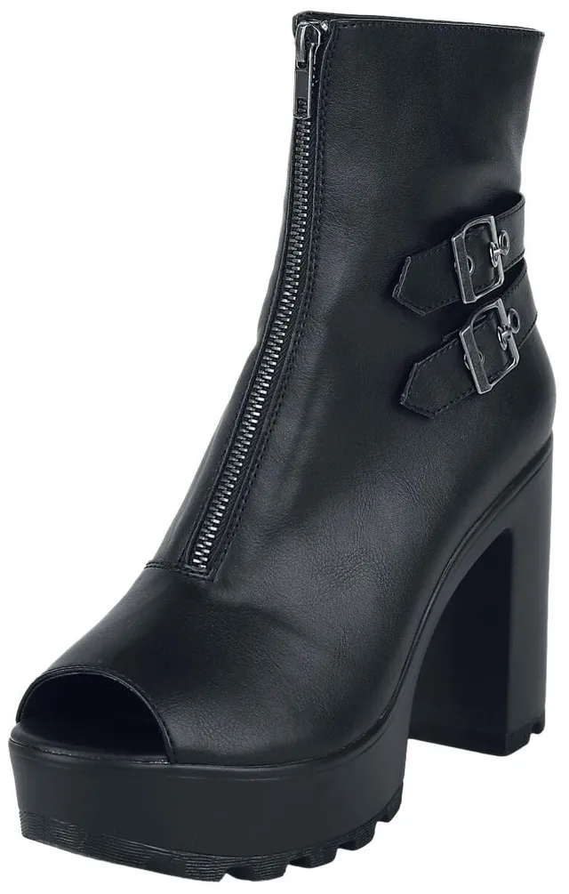 black-premium-damen-peeptoe-stiefelette-schwarz-mit-rei-verschluss image 1