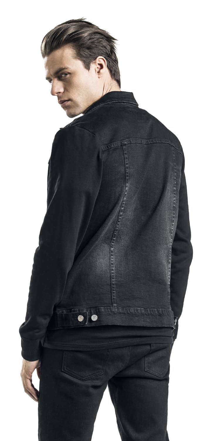 red-by-emp-jeansjacke-herren-dunkelgrau-kapuze-l-streetwear image 6