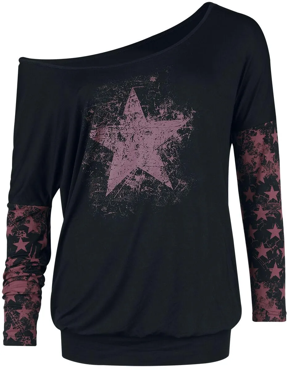 red-by-emp-schwarzes-langarmshirt-mit-u-boot-ausschnitt image 1