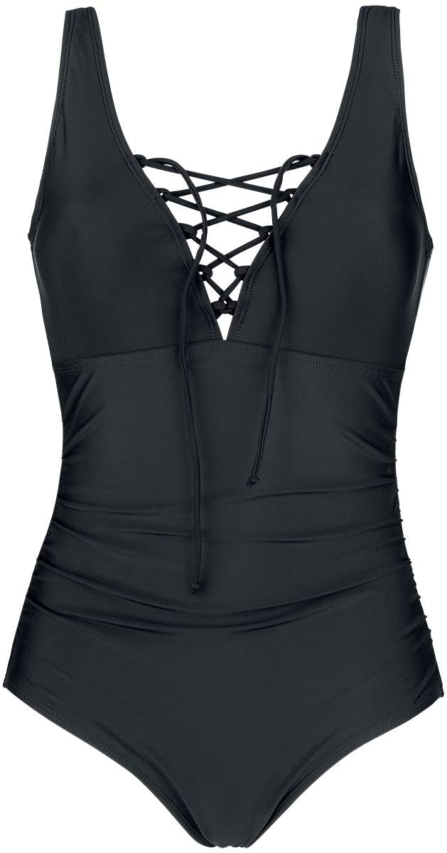 black-premium-badeanzug-schwarz-schn-rung-damen-xxl image 1