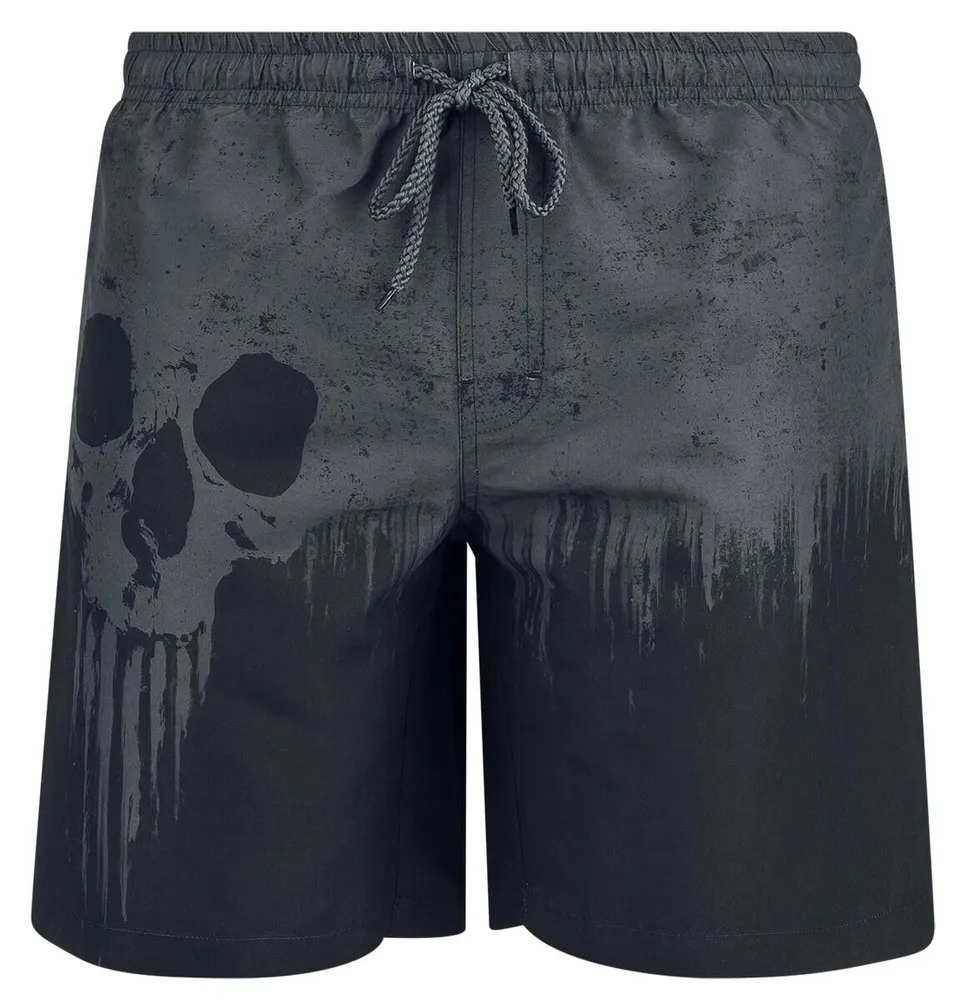 black-premium-by-emp-bademode-graue-badeshorts-skull-print-l image 1