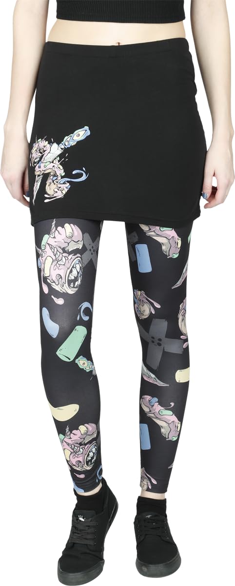 red-by-emp-hosen-leggings-damen-schwarz-donut-print image 4