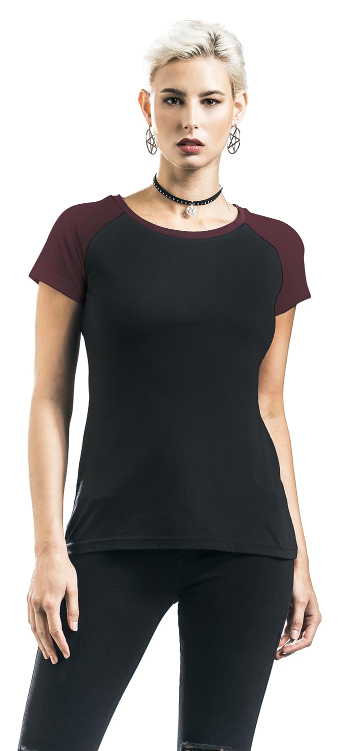 red-by-emp-t-shirt-damen-schwarz-rot-k-rpernah-gr-xl image 2