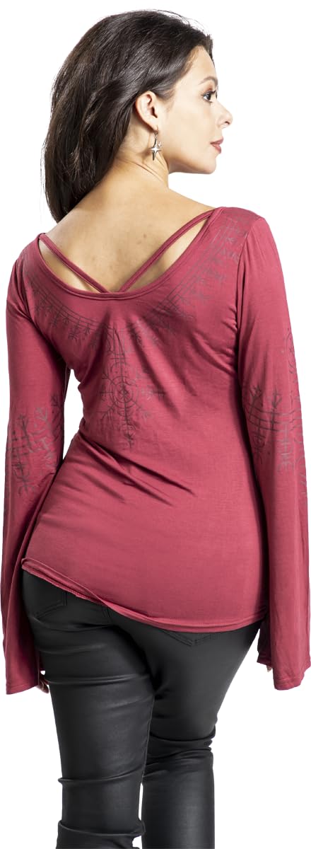 black-premium-by-emp-longsleeve-pagan-roots-dunkelrot-damen-l image 5