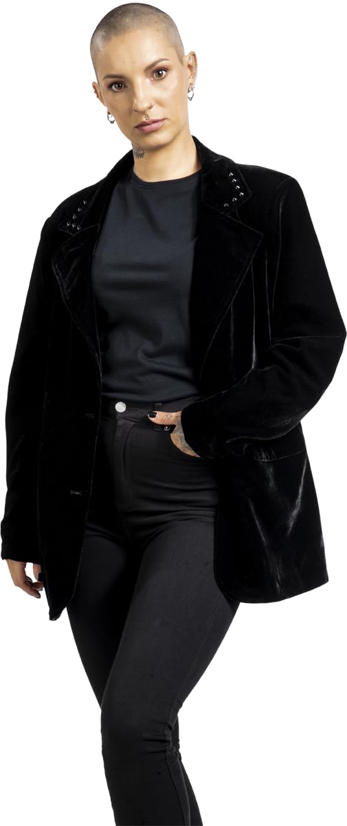 black-premium-essential-samtblazer-damen-blazer-schwarz image 6
