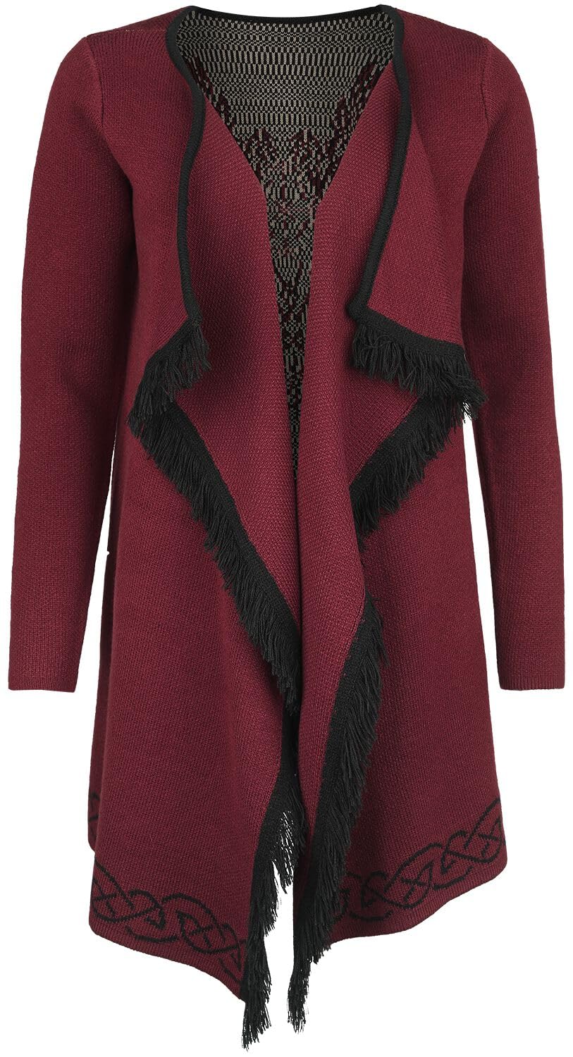 black-premium-by-emp-bordeaux-cardigan-damen-strickjacke-ornamente image 1