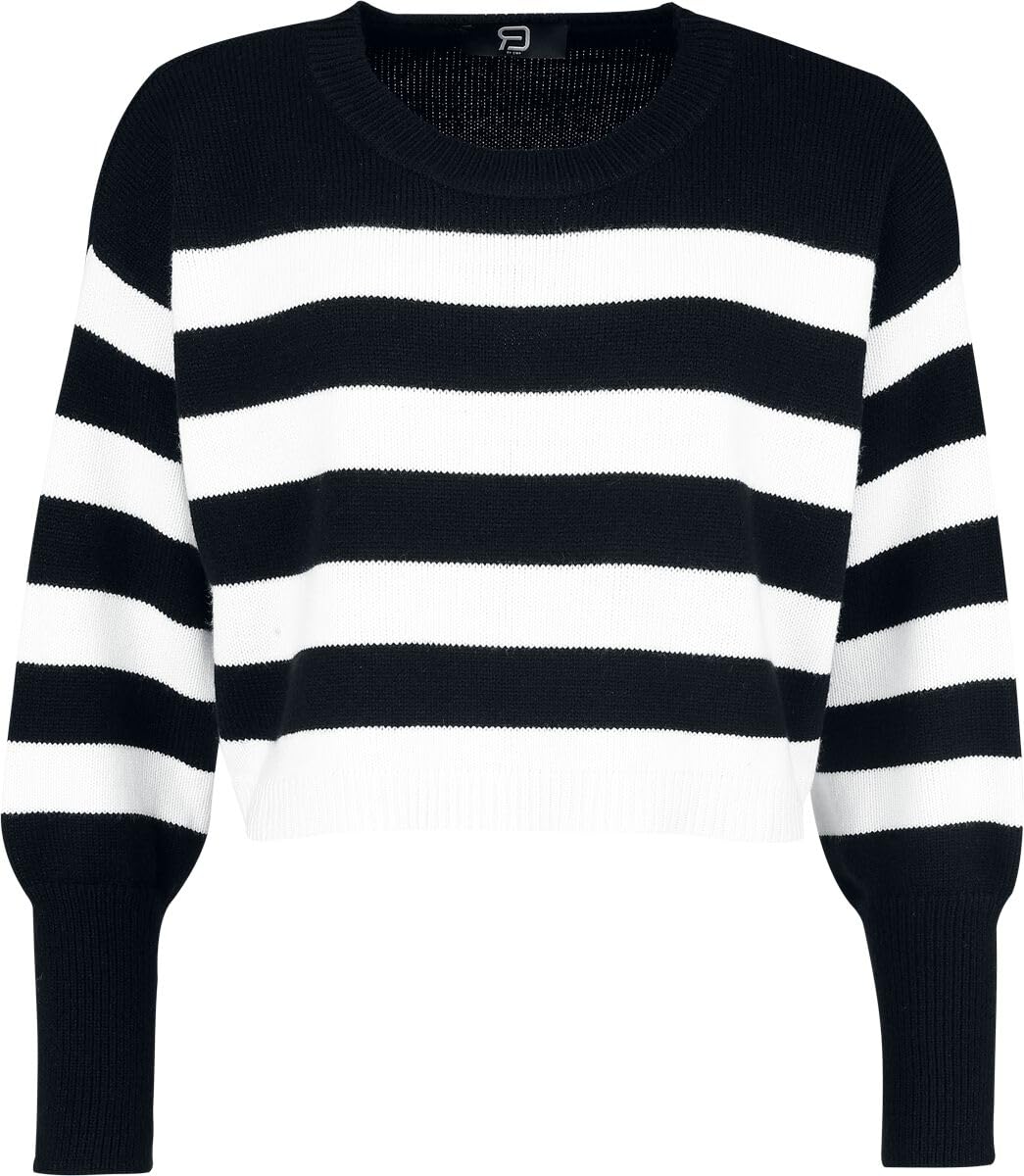 red-by-emp-pullover-strickpullover-schwarz-wei-damen-l image 1