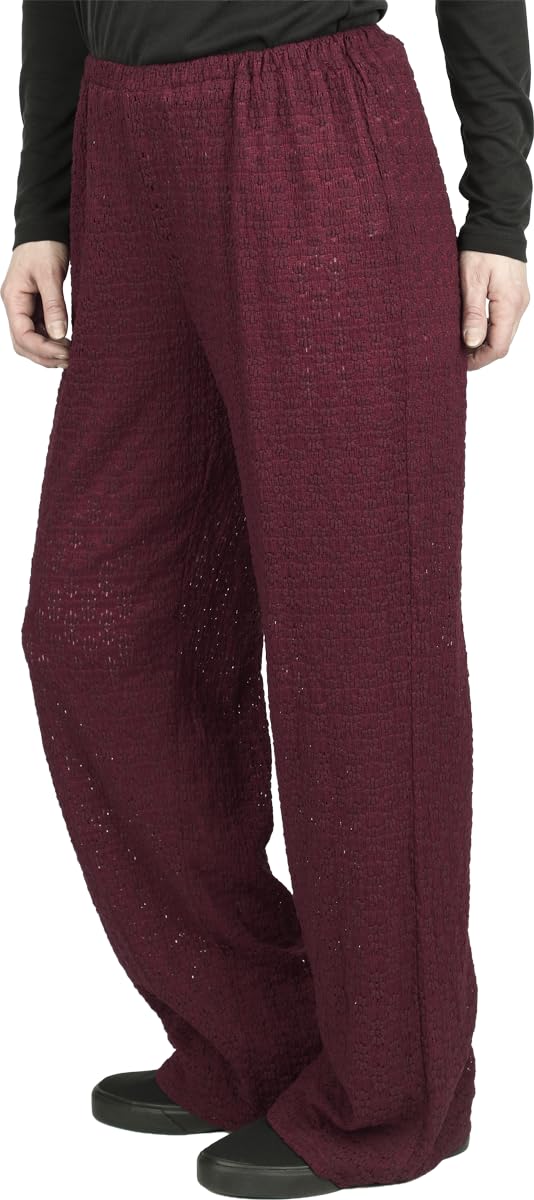 red-by-emp-lace-wide-pants-damen-stoffhose-bordeaux-m image 4