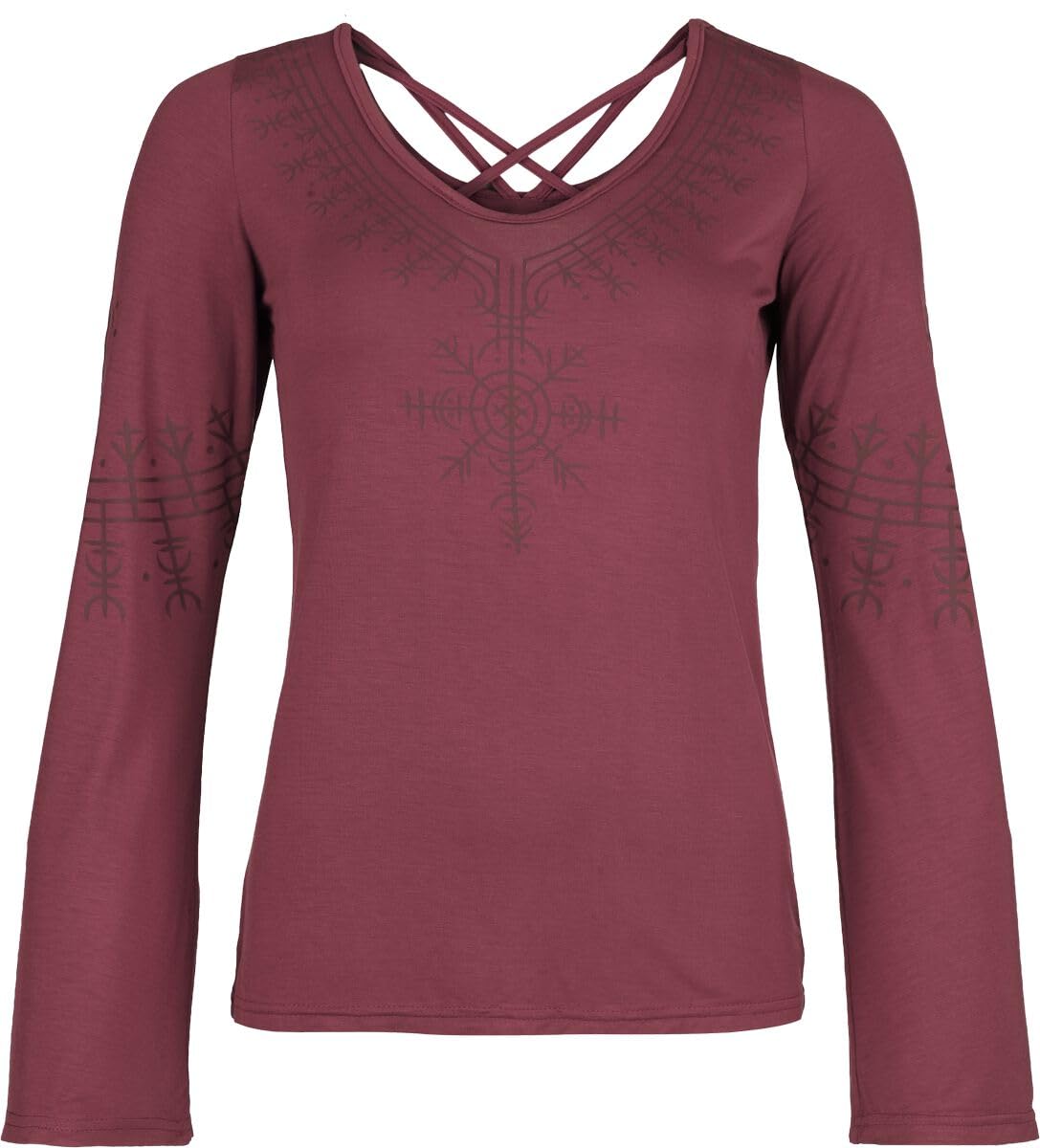 black-premium-by-emp-longsleeve-pagan-roots-dunkelrot-damen-l image 1