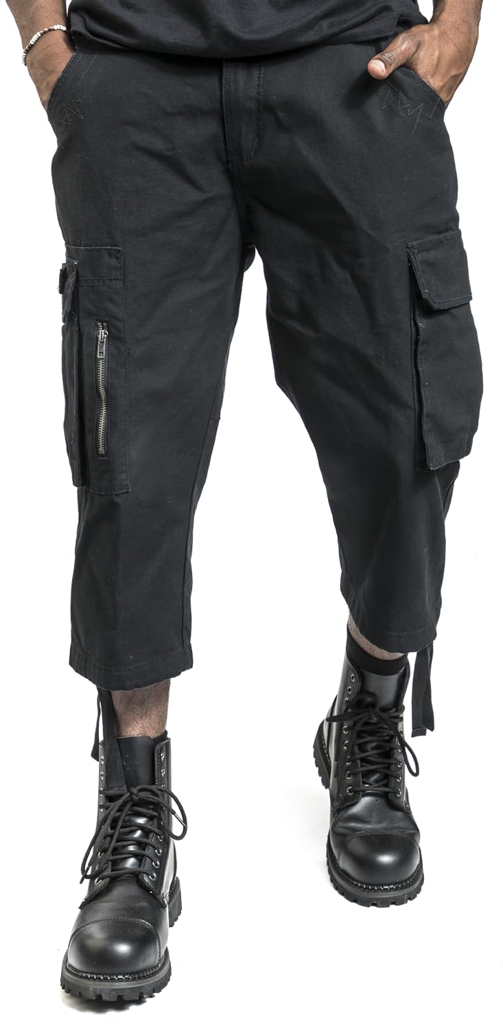 black-premium-army-vintage-cargohose-herren-schwarz-3-4 image 2