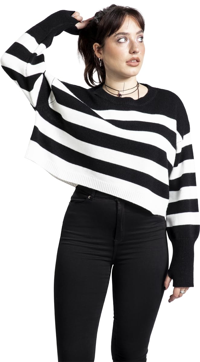 red-by-emp-pullover-strickpullover-schwarz-wei-damen-l image 4
