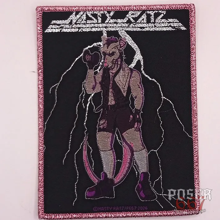 nasty-ratz-gym-rat-patch-gewebt-schwarz-10-cm image 1