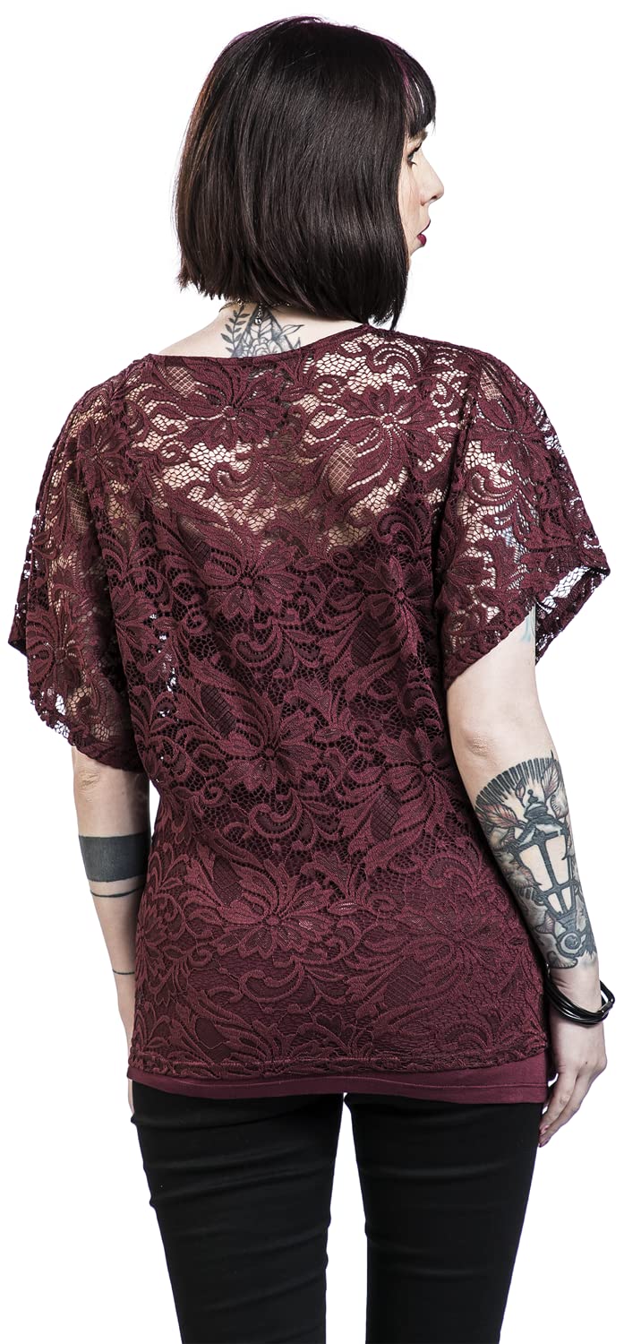 black-premium-by-emp-rotes-lockeres-spitzen-t-shirt-damen image 6