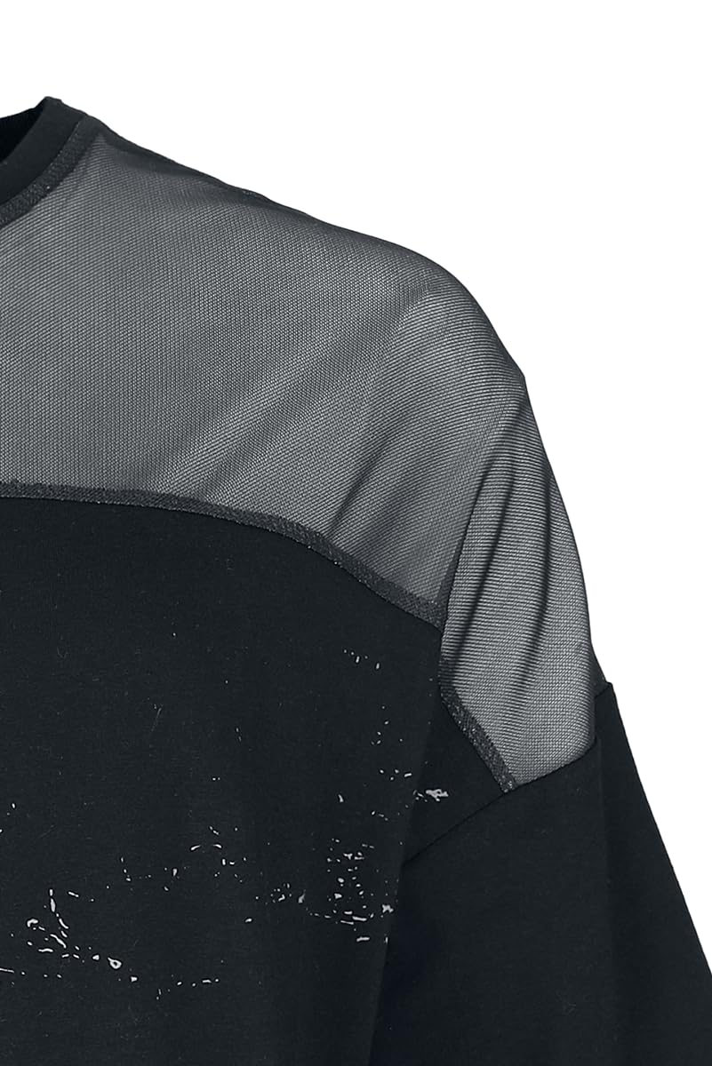 black-premium-by-emp-t-shirt-damen-oversized-mesh-schwarz image 4