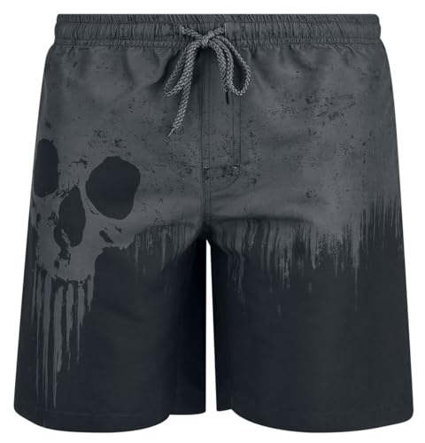 black-premium-by-emp-bademode-graue-badeshorts-skull-print-l image 6