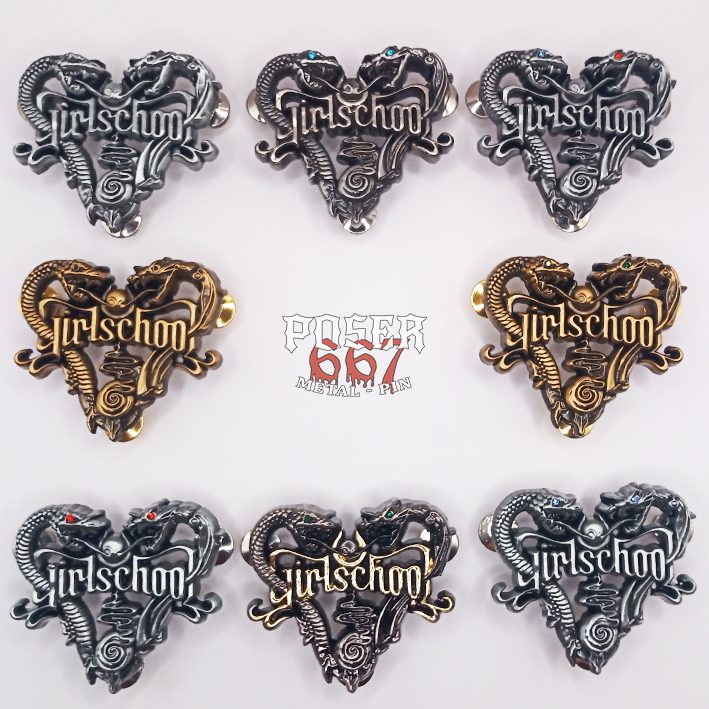 girlschool-snakes-n-flowers-3d-pin-anstecker-5-cm-silber image 2