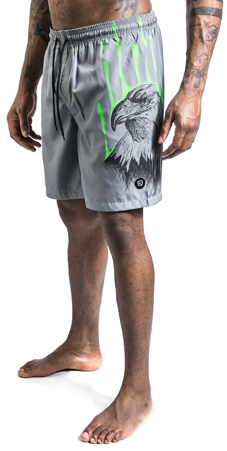 red-by-emp-badeshorts-herren-grau-adler-print image 5