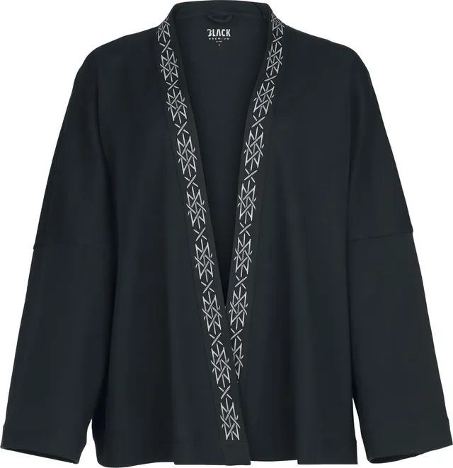 black-premium-by-emp-damen-cardigan-schwarz-fl-gel-print image 1
