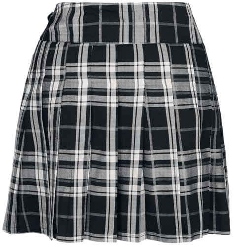 black-premium-kilt-damen-rock-kariert-schwarz-grau-kurz image 8