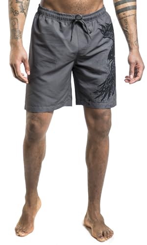 black-premium-by-emp-graue-badeshorts-raben-print-herren image 8