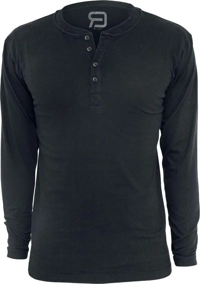 red-by-emp-langarmshirt-basic-schwarz-l-mit-knopfleiste image 1