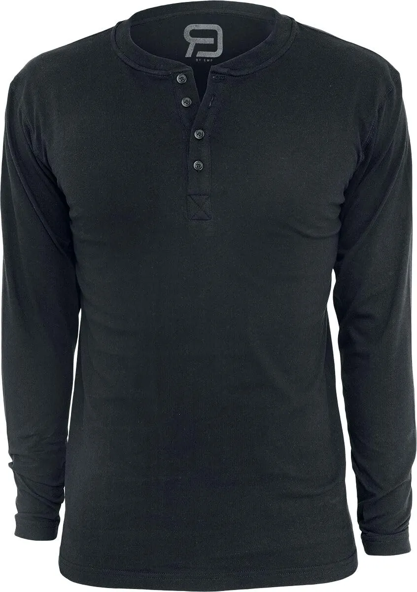 red-by-emp-langarmshirt-basic-schwarz-l-mit-knopfleiste image 1