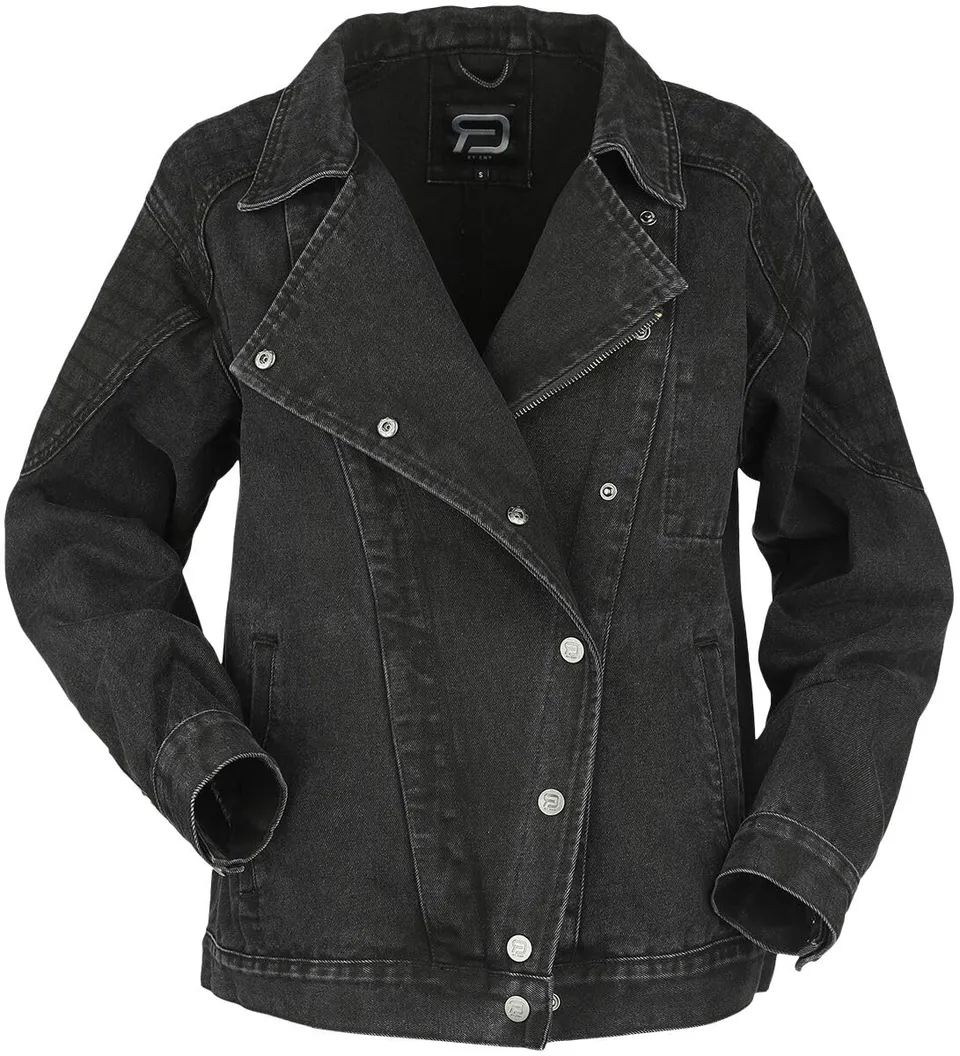 red-by-emp-damen-jeansjacke-schwarz-oversized-biker image 1