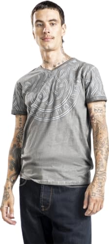 black-premium-herren-t-shirt-grau-v-neck-print image 7