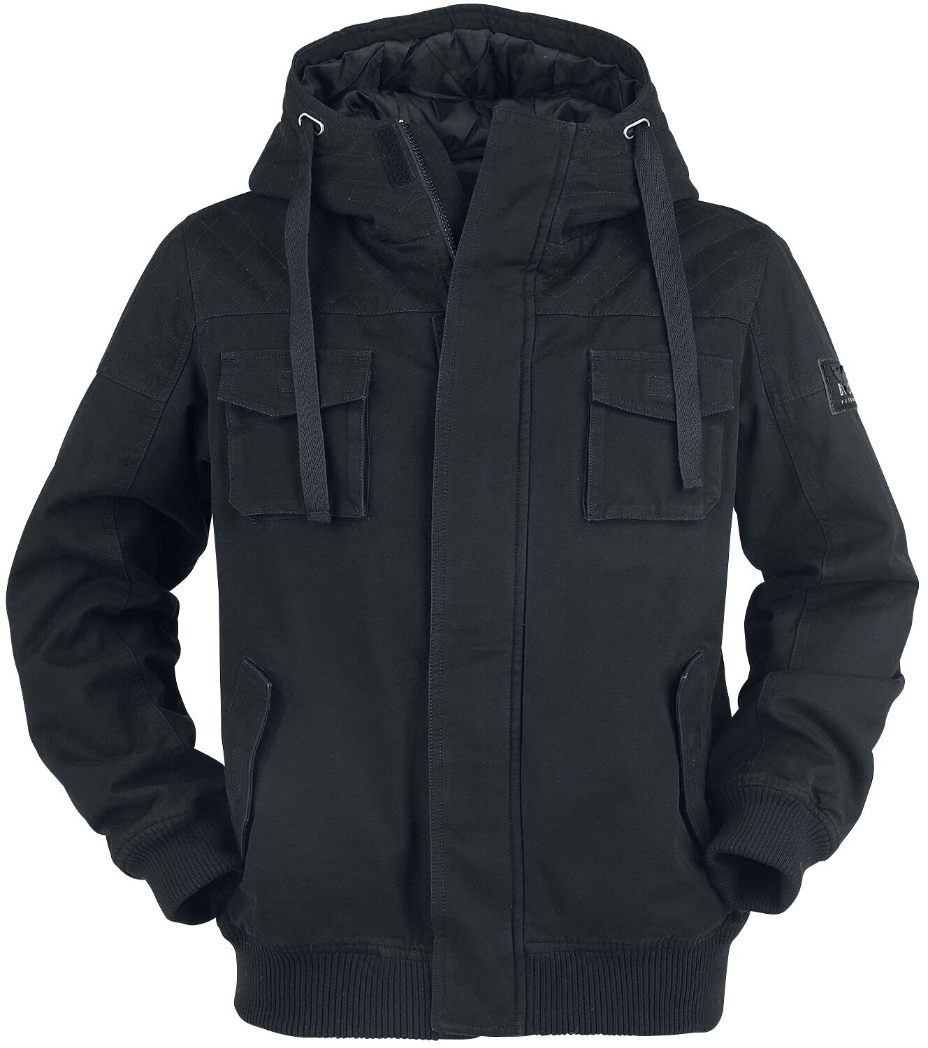 black-premium-winterjacke-herren-jacke-schwarz-streetwear image 1