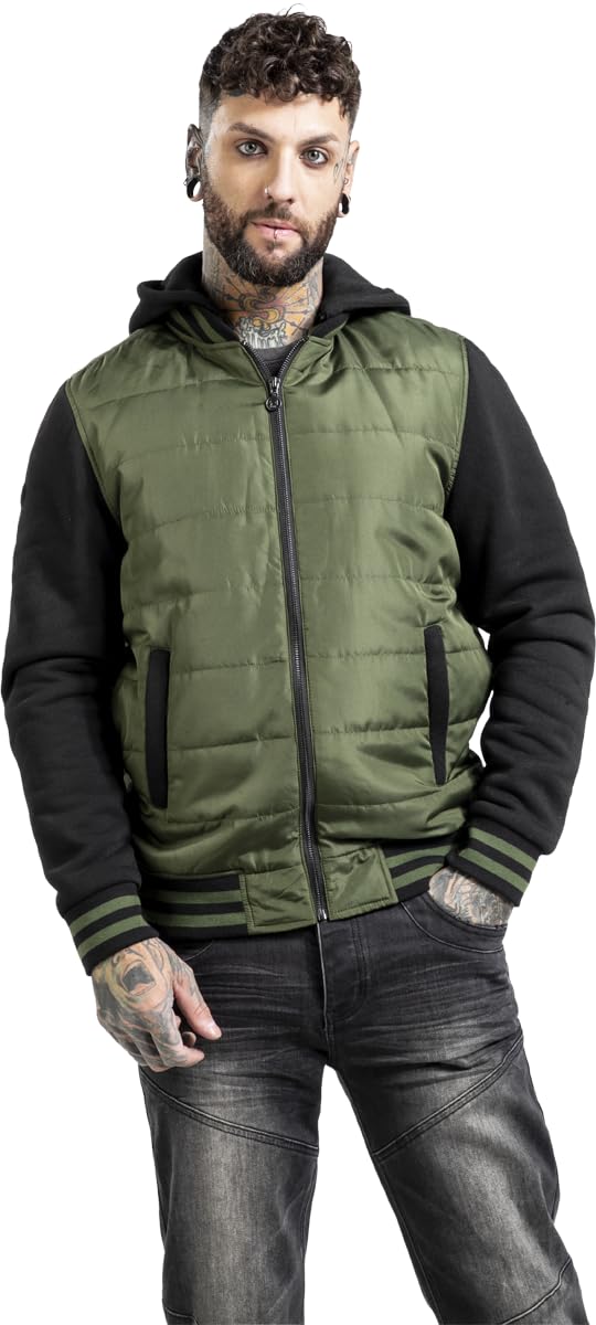 red-by-emp-herren-collegejacke-oliv-schwarz-gr-m image 2