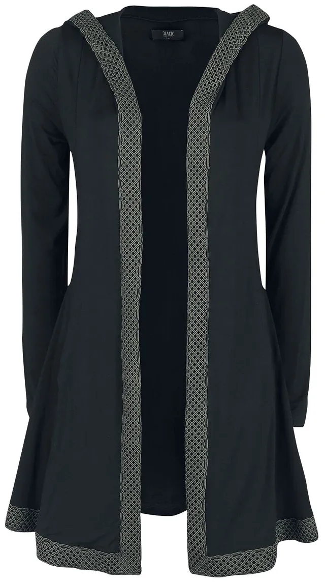 black-premium-by-emp-cardigan-damen-schwarz-mit-kapuze-gr-s image 1