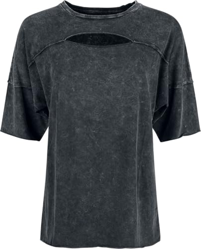 black-premium-by-emp-t-shirt-cut-out-dekollet-damen-schwarz-m image 6