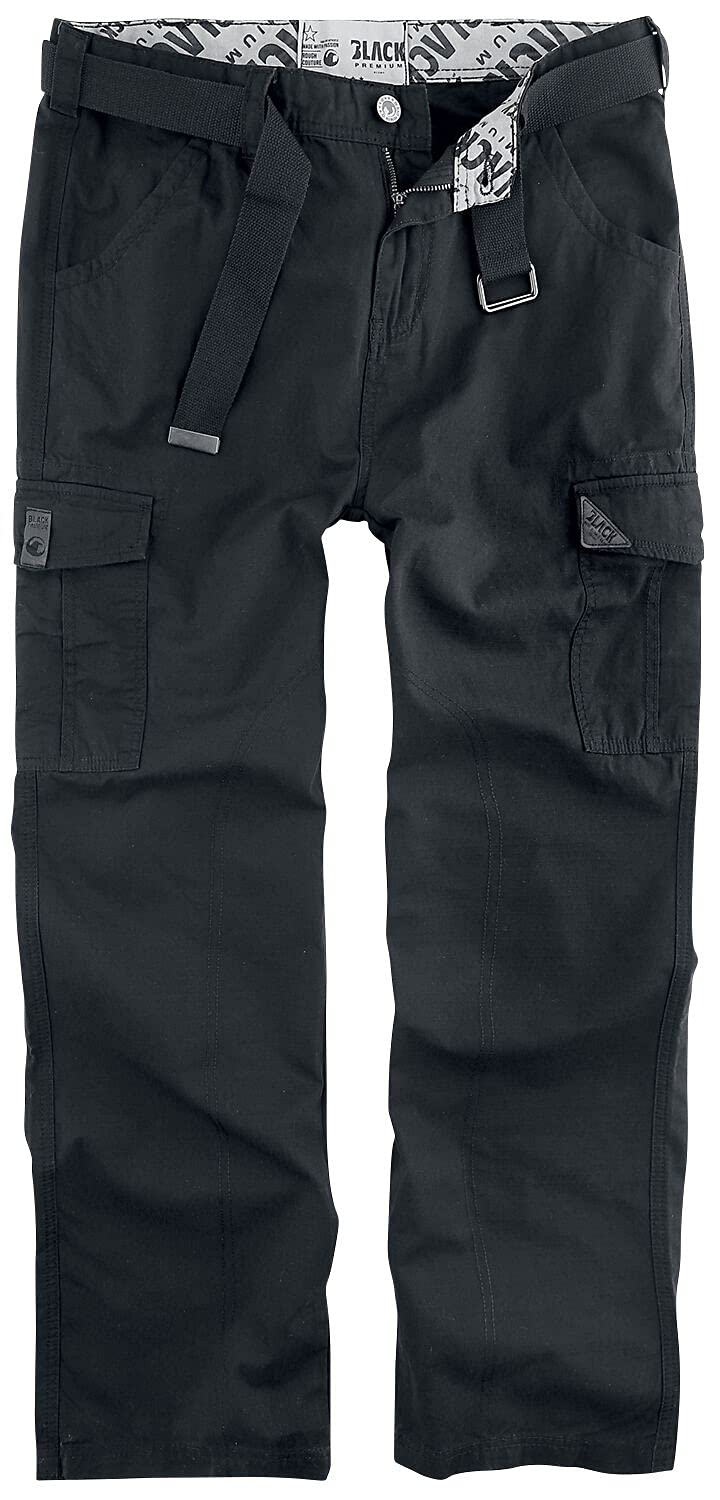 black-premium-by-emp-cargohose-herren-schwarz-ripstop-xl-g-rtel image 1