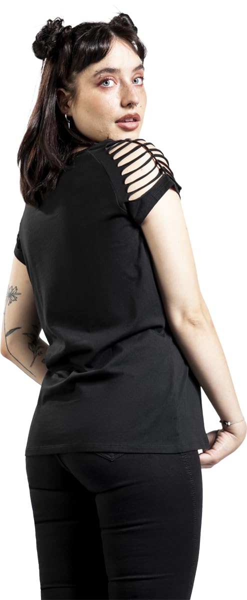 black-premium-by-emp-damen-t-shirt-schwarz-mit-ripped-rmeln image 5