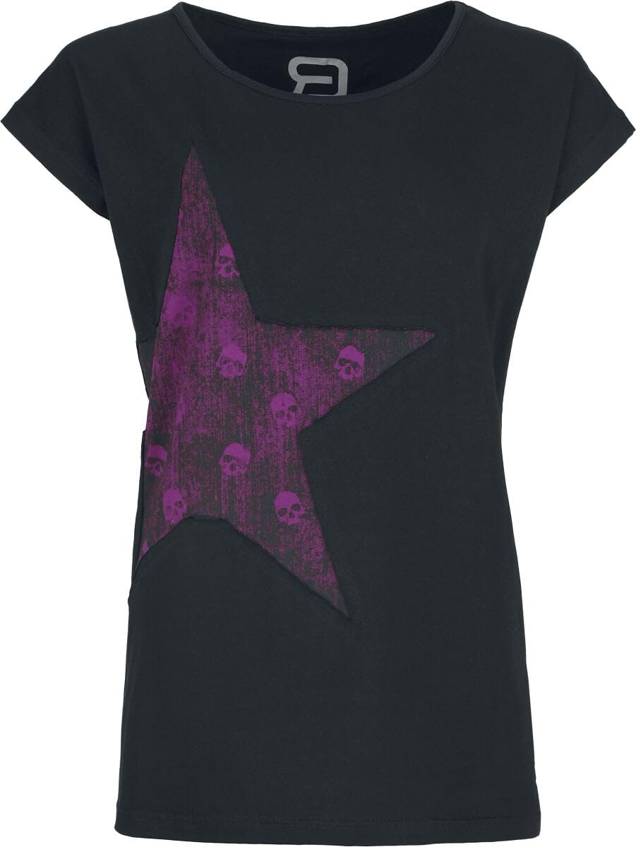 red-by-emp-t-shirt-mit-stern-damen-t-shirt-schwarz-sternprint image 1