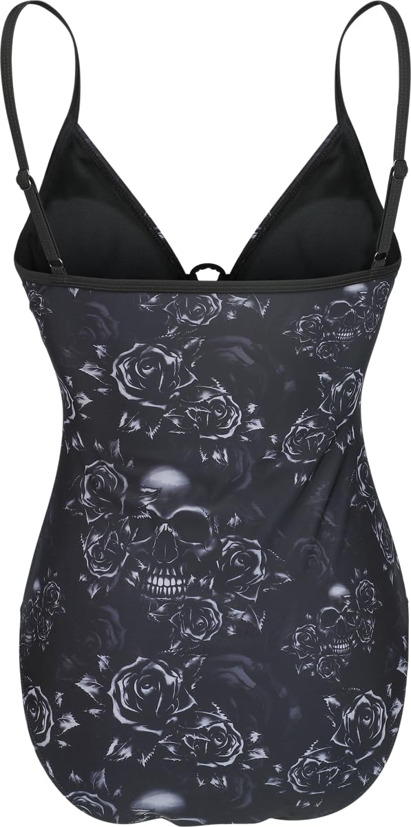 black-premium-by-emp-badeanzug-mit-schn-rung-und-rosen-schwarz image 3