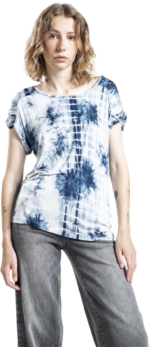 red-by-emp-wei-blaues-batik-t-shirt-damen image 2