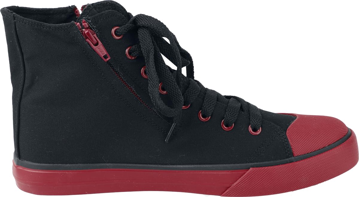 red-by-emp-basic-sneaker-high-schwarz-rot-unisex image 3