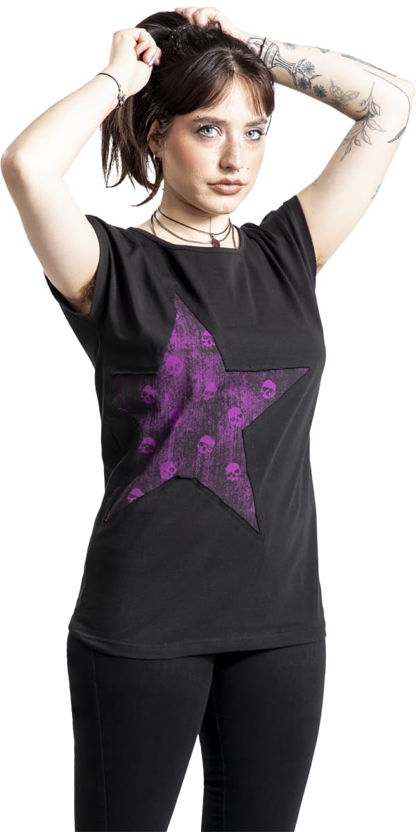 red-by-emp-t-shirt-mit-stern-damen-t-shirt-schwarz-sternprint image 4