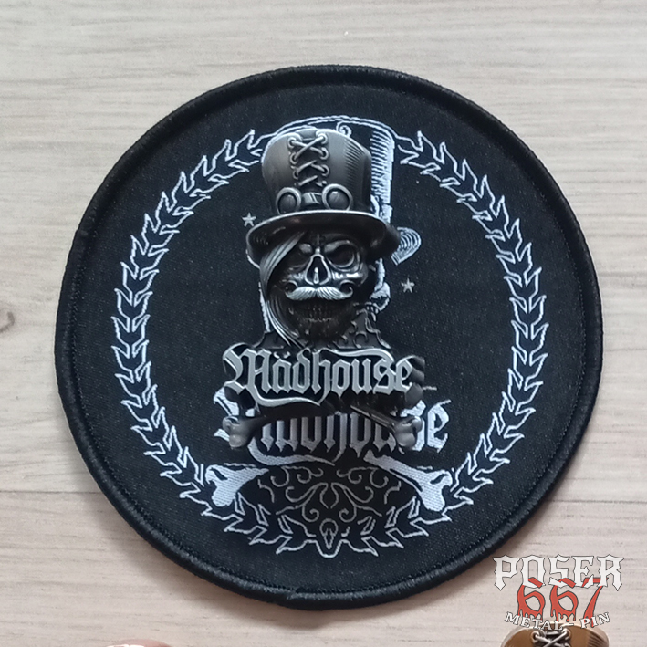 m-dhouse-skull-patch-rund-9-cm-schwarzer-rand image 3
