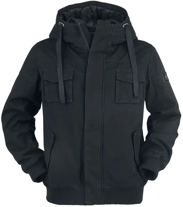 black-premium-winterjacke-herren-jacke-schwarz-streetwear image 1