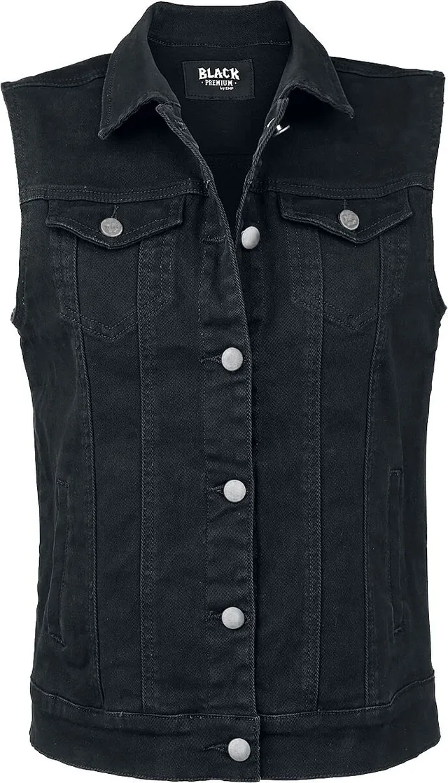 black-premium-by-emp-jeansweste-schwarz-rmellos-damen image 1