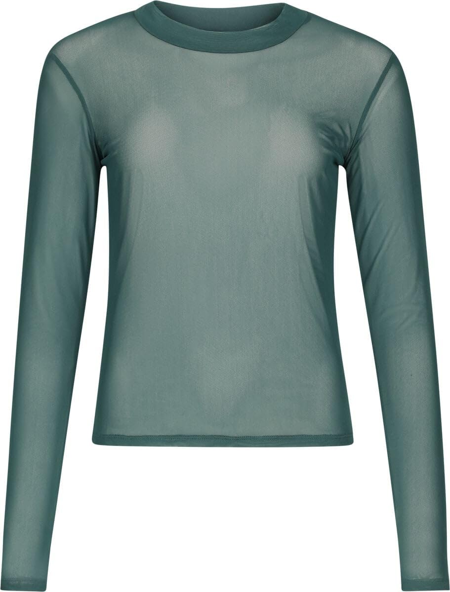 black-premium-by-emp-damen-mesh-langarmshirt-gr-n-gr-e-m image 1