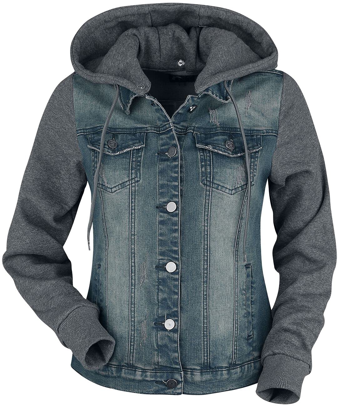 red-by-emp-damen-jeansjacke-blau-grau-abnehmbare-kapuze image 1