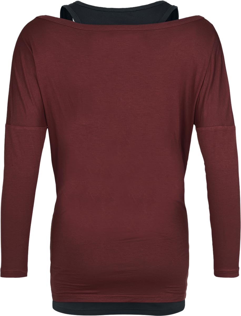 black-premium-by-emp-damen-langarmshirt-bordeaux-animal-gr-e-m image 3